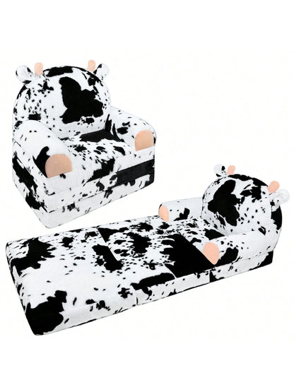 Toddler Chair Plush With Removable Cover, Kids Sofa Bed To Lounger, Comfy Kids Couch For Kids Age 18 Months And Up, Toddler Recliners For Kids