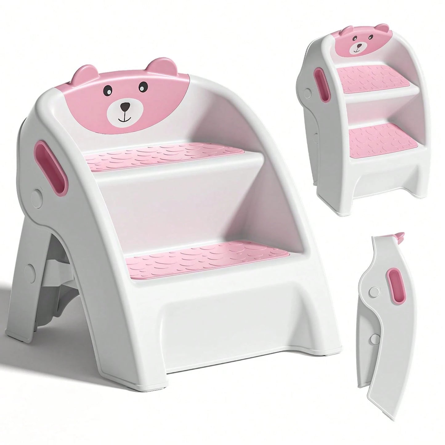 Toddler Step Stool For Bathroom Sink & Potty Training, 2-Step Stool With Anti-Slip Wide Steps, Anti-Tip A-Frame, Easy Assembly
