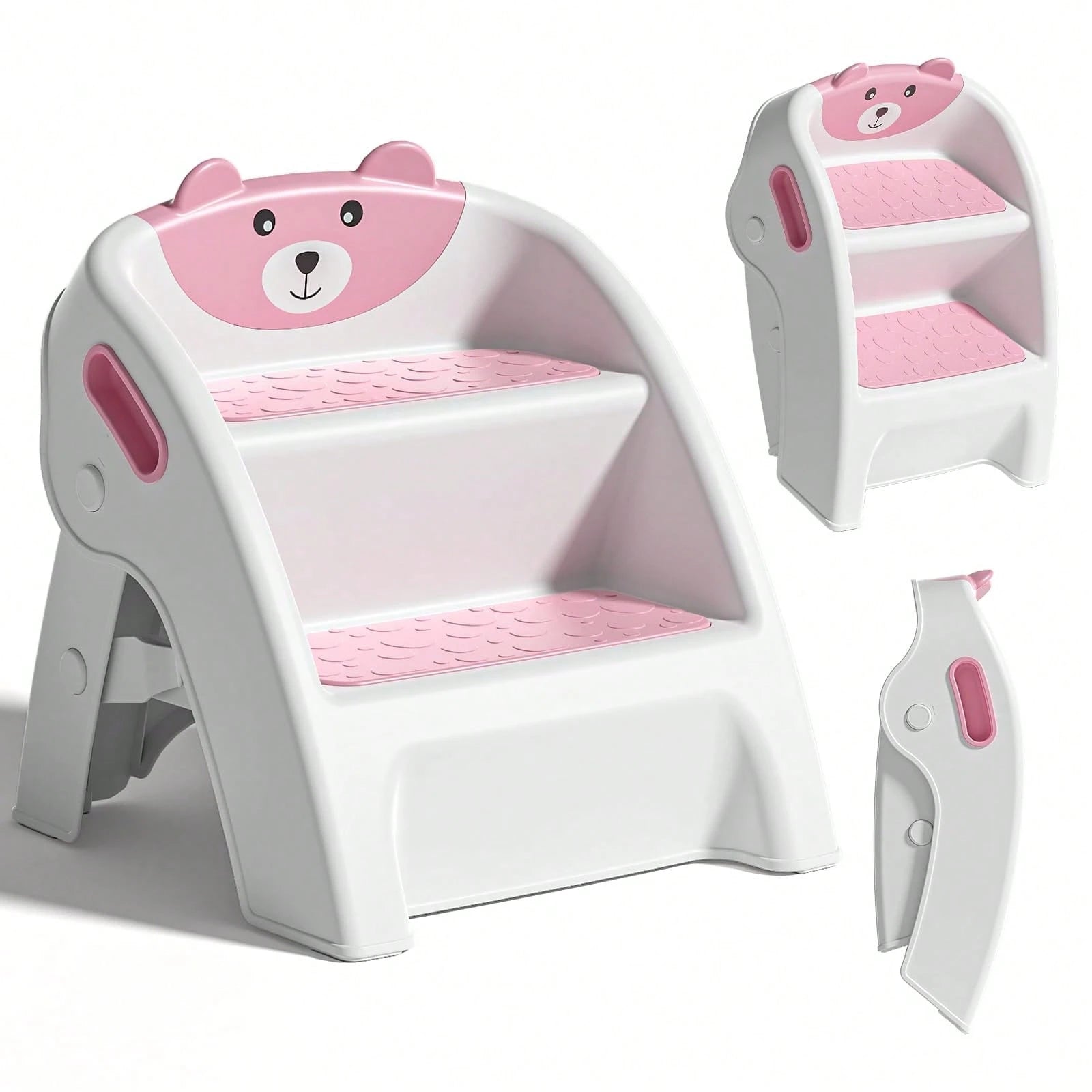 Toddler Step Stool For Bathroom Sink & Potty Training, 2-Step Stool With Anti-Slip Wide Steps, Anti-Tip A-Frame, Easy Assembly