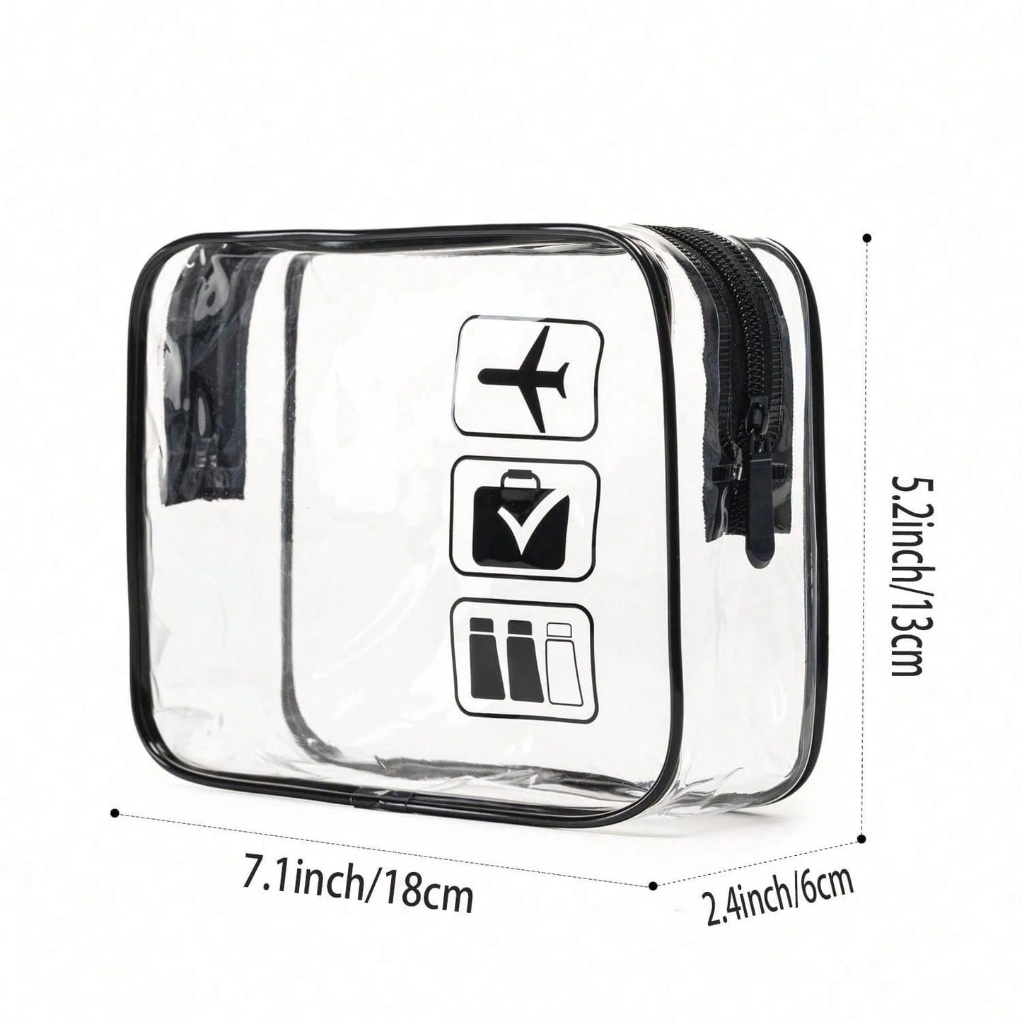 Toiletry Bag, 3 Transparent Toiletry Bags, Quart Size Travel Makeup Bag, Suitable For Men And Women, Portable Airport Airline Compliant Bag (Black)