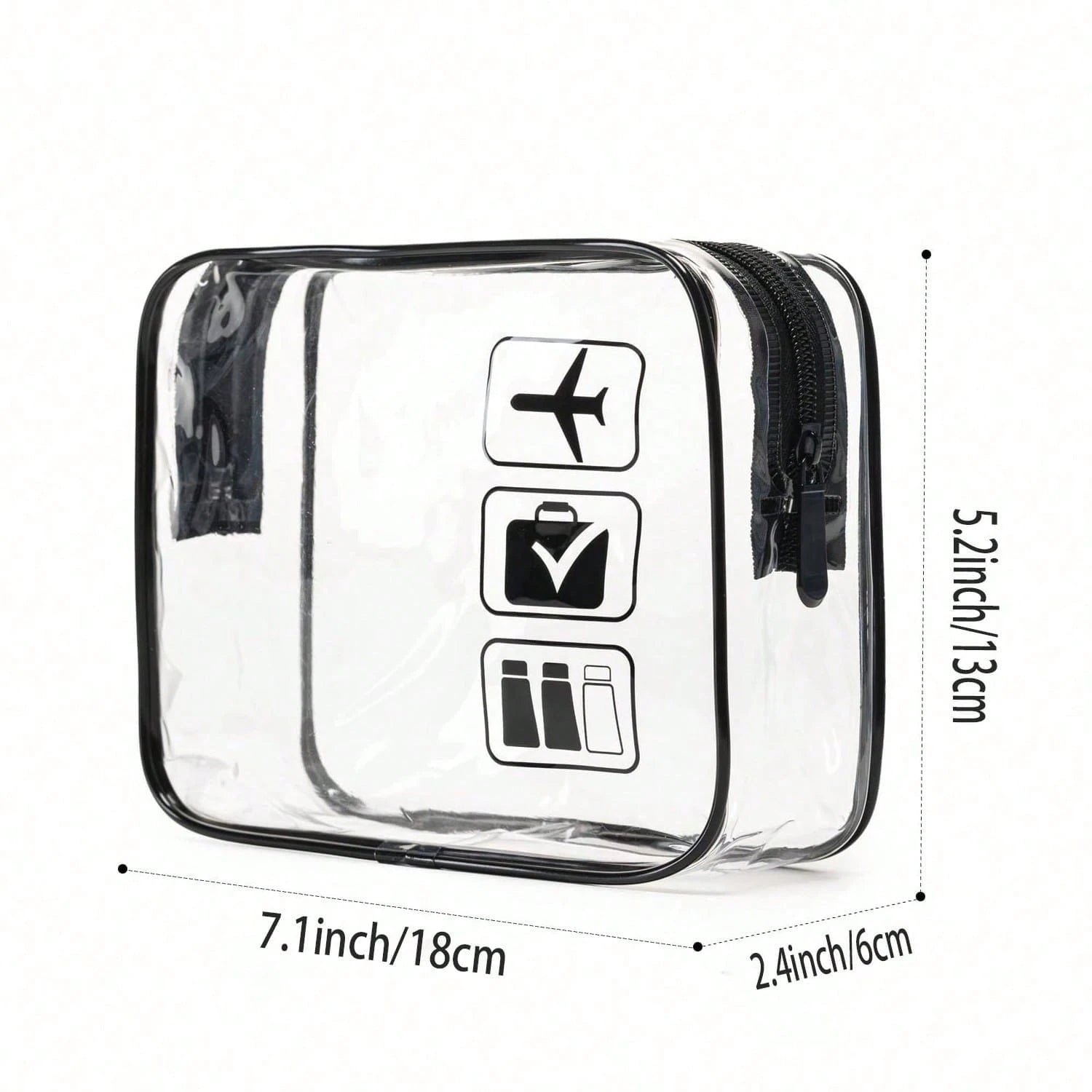 Toiletry Bag, 3 Transparent Toiletry Bags, Quart Size Travel Makeup Bag, Suitable For Men And Women, Portable Airport Airline Compliant Bag (Black)
