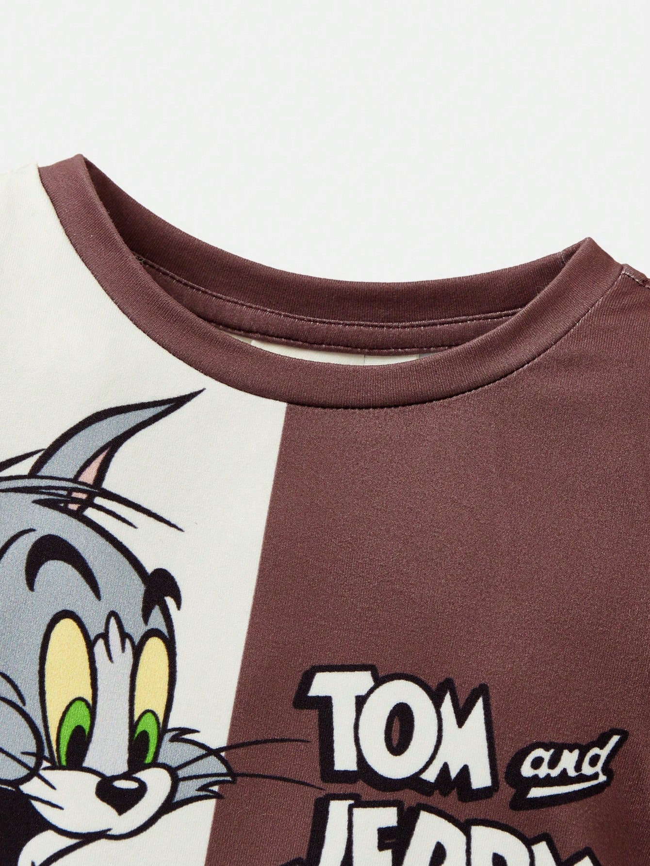 TOM & JERRY X 2pcs/Set Baby Boy Cute Casual Colorblock Cartoon Graphic Short Sleeve T-Shirt And Shorts, Spring/Summer