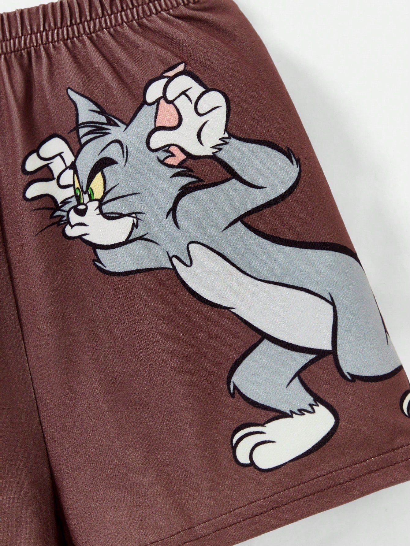 TOM & JERRY X 2pcs/Set Baby Boy Cute Casual Colorblock Cartoon Graphic Short Sleeve T-Shirt And Shorts, Spring/Summer
