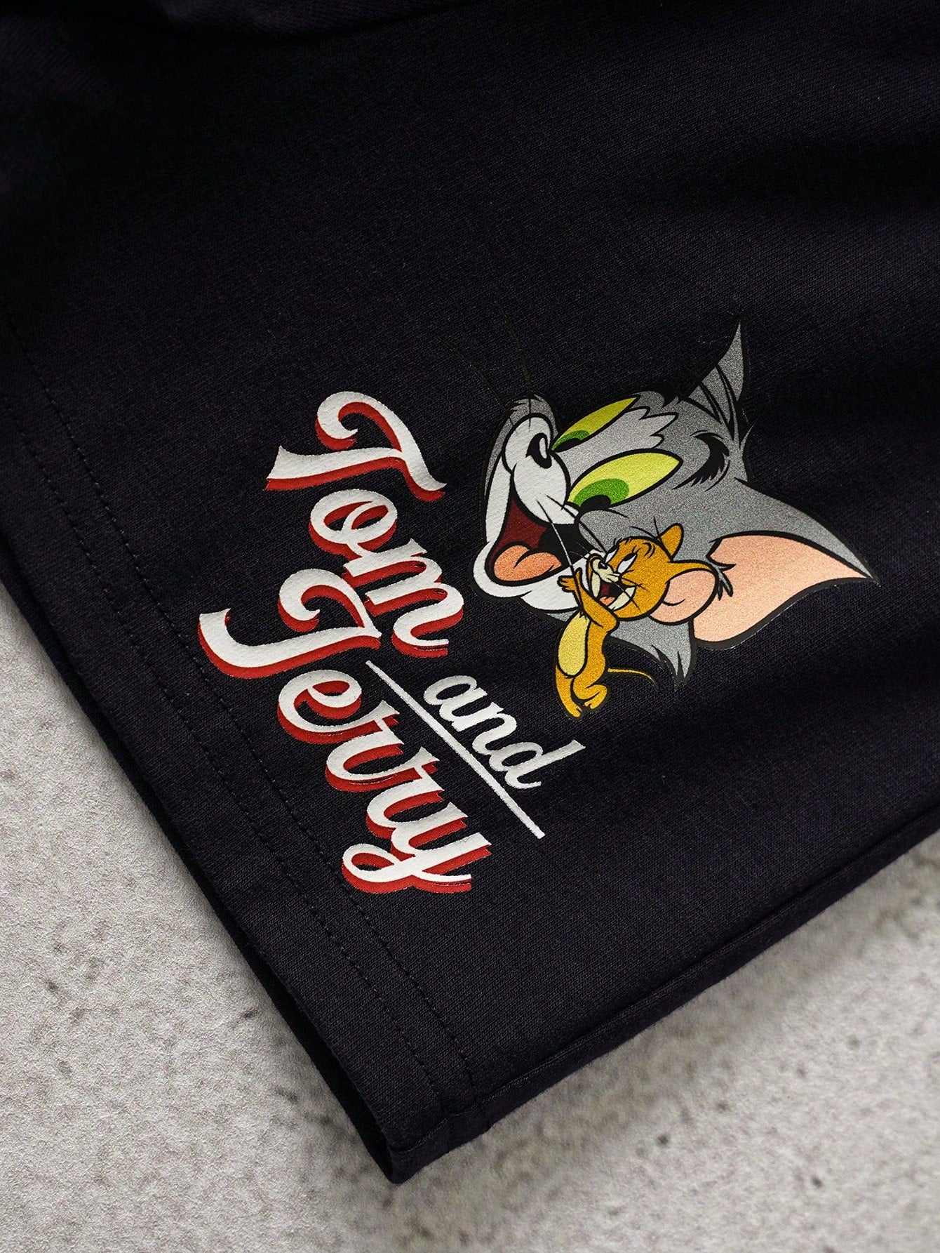 TOM & JERRY X Baby Boy Round Neck Letter Cartoon Print Short Sleeve T-Shirt And Shorts Casual Daily Outfit