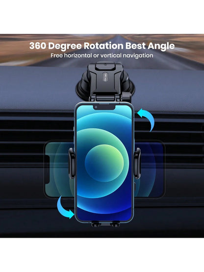 TOPK D38-C Car Phone Holder Mount, Upgraded Adjustable Horizontally And Vertically Cell Phone Holder For Car Dashboard Compatible With All Phones