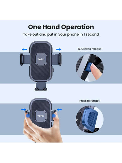 TOPK D38-C Car Phone Holder Mount, Upgraded Adjustable Horizontally And Vertically Cell Phone Holder For Car Dashboard Compatible With All Phones