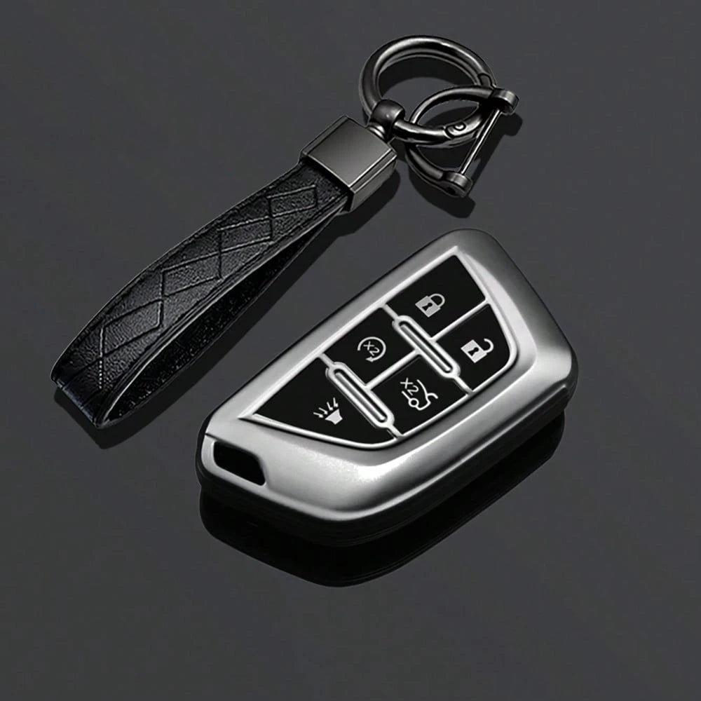 Tpu Car Key Fob Cover Case Protect Skin For Cadillac Escalade For GMC Yukon 2021 2022 2023 Remote 5 6 Buttons Holder Keychain
