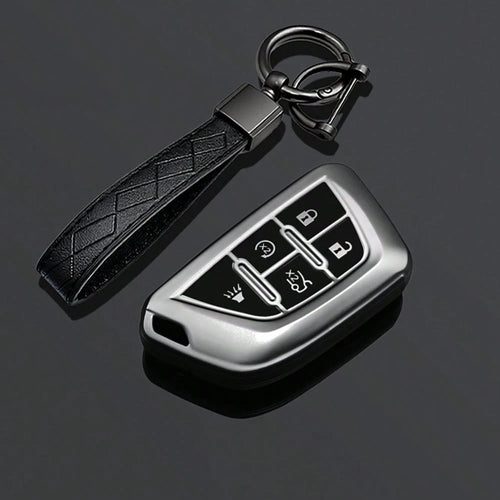 Tpu Car Key Fob Cover Case Protect Skin For Cadillac Escalade For GMC Yukon 2021 2022 2023 Remote 5 6 Buttons Holder Keychain