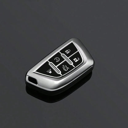 Tpu Car Key Fob Cover Case Protect Skin For Cadillac Escalade For GMC Yukon 2021 2022 2023 Remote 5 6 Buttons Holder Keychain