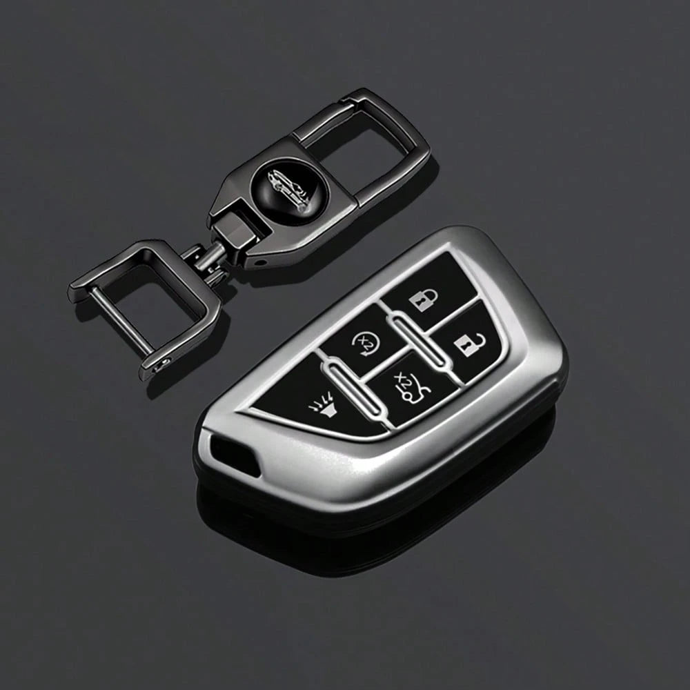 Tpu Car Key Fob Cover Case Protect Skin For Cadillac Escalade For GMC Yukon 2021 2022 2023 Remote 5 6 Buttons Holder Keychain