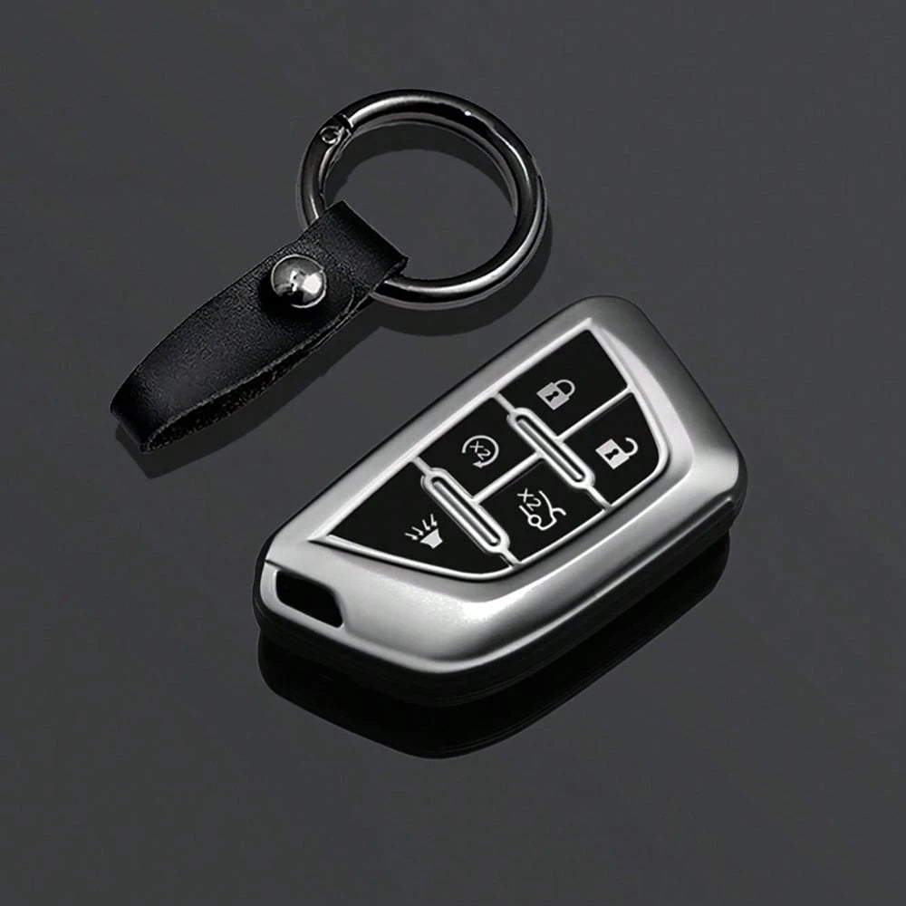 Tpu Car Key Fob Cover Case Protect Skin For Cadillac Escalade For GMC Yukon 2021 2022 2023 Remote 5 6 Buttons Holder Keychain
