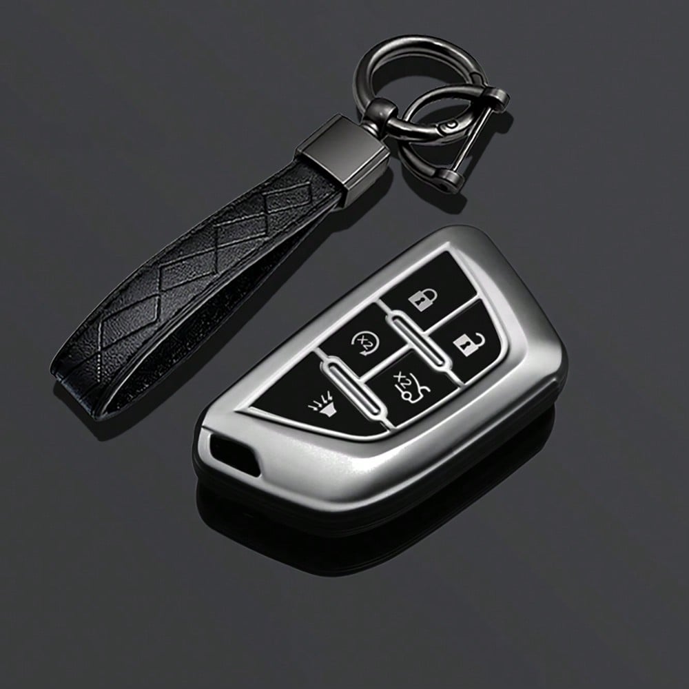Tpu Car Key Fob Cover Case Protect Skin For Cadillac Escalade For GMC Yukon 2021 2022 2023 Remote 5 6 Buttons Holder Keychain