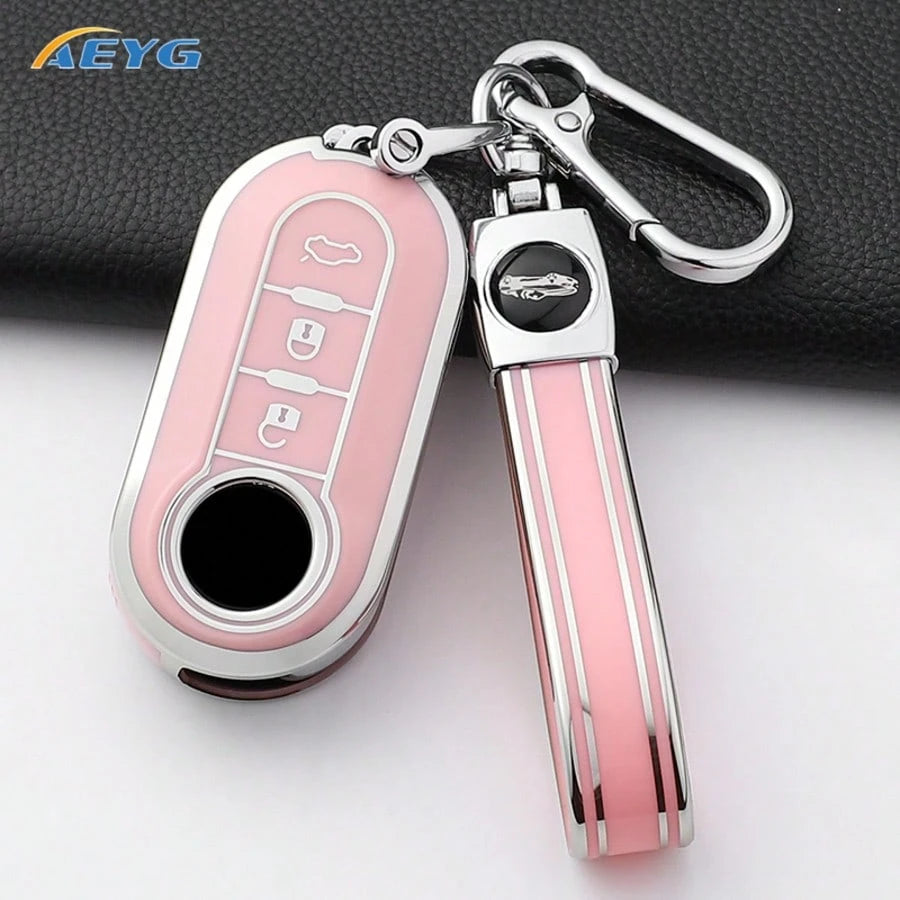 TPU Car Key Fob Cover, Anti-Scratch Shockproof Key Protective Shell With Textured Grip & Precise Cutouts, Remote Key Case Fit Fiat Ducato 500 500L Panda Grande Punto Lancia Musa Auto Accessories