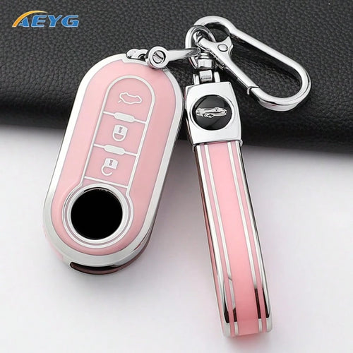 TPU Car Key Fob Cover, Anti-Scratch Shockproof Key Protective Shell With Textured Grip & Precise Cutouts, Remote Key Case Fit Fiat Ducato 500 500L Panda Grande Punto Lancia Musa Auto Accessories