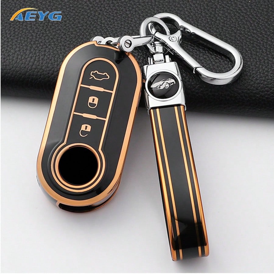 TPU Car Key Fob Cover, Anti-Scratch Shockproof Key Protective Shell With Textured Grip & Precise Cutouts, Remote Key Case Fit Fiat Ducato 500 500L Panda Grande Punto Lancia Musa Auto Accessories