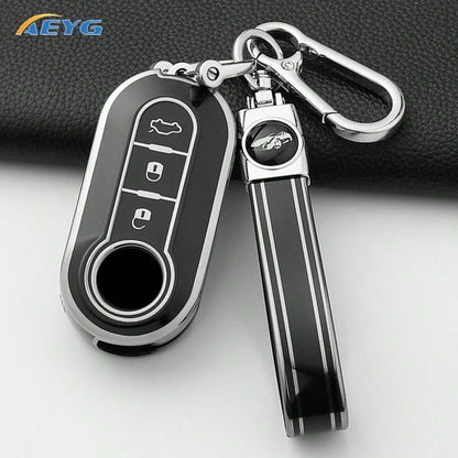 TPU Car Key Fob Cover, Anti-Scratch Shockproof Key Protective Shell With Textured Grip & Precise Cutouts, Remote Key Case Fit Fiat Ducato 500 500L Panda Grande Punto Lancia Musa Auto Accessories