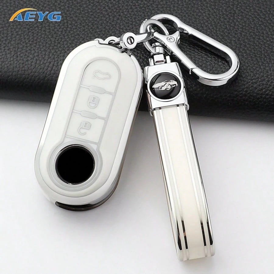 TPU Car Key Fob Cover, Anti-Scratch Shockproof Key Protective Shell With Textured Grip & Precise Cutouts, Remote Key Case Fit Fiat Ducato 500 500L Panda Grande Punto Lancia Musa Auto Accessories