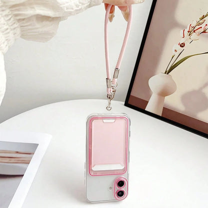 Transparent Minimalist Casual 3D Card Holder TPU With Leather Chain