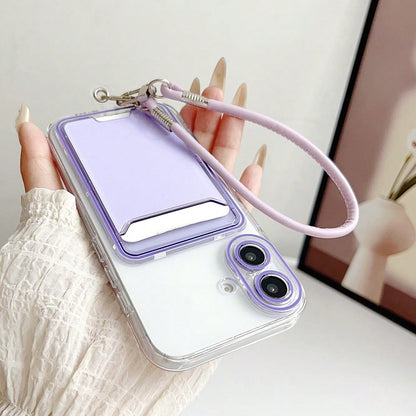 Transparent Minimalist Casual 3D Card Holder TPU With Leather Chain