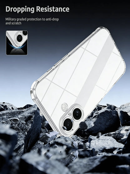 Transparent TPU Phone Case Compatible With IPhone 17 16 15 14 13 12 11 Pro Max Plus Mini Air Se3 Se2 8 7 6 Plus, Thickened Four-Corner Anti-Fall, Anti-Yellowing, Ultra-Thin Transparent Protective Cove