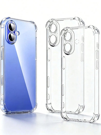 Transparent TPU Phone Case Compatible With IPhone 17 16 15 14 13 12 11 Pro Max Plus Mini Air Se3 Se2 8 7 6 Plus, Thickened Four-Corner Anti-Fall, Anti-Yellowing, Ultra-Thin Transparent Protective Cove