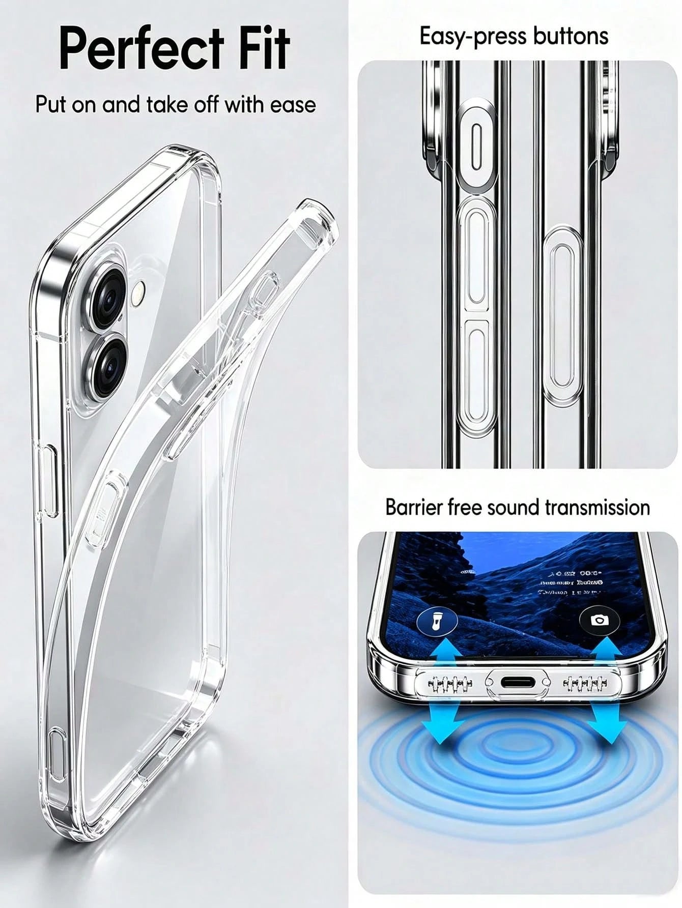 Transparent TPU Phone Case Compatible With IPhone 17 16 15 14 13 12 11 Pro Max Plus Mini Air Se3 Se2 8 7 6 Plus, Thickened Four-Corner Anti-Fall, Anti-Yellowing, Ultra-Thin Transparent Protective Cove