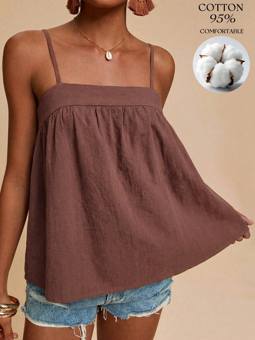 Travachic Women's Summer Casual Boho Mocha Brown Camisole Beach