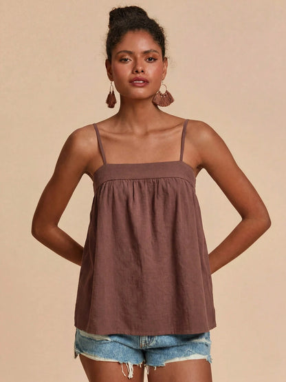 Travachic Women's Summer Casual Boho Mocha Brown Camisole Beach