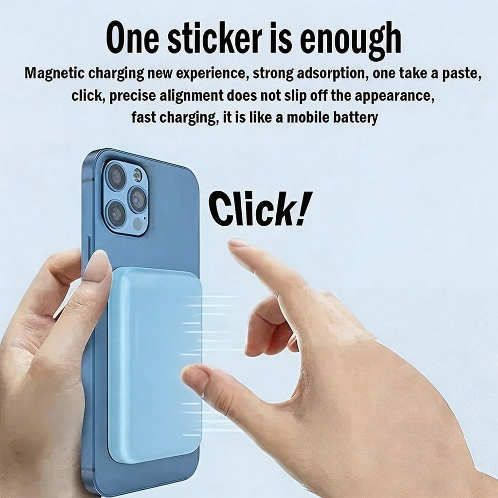 Travel Camping Essentials 5000mAh Magnetic Wireless Power Bank 22.5W Wired Fast Charging 15W Wireless Charging Slim Lightweight Charger LED Battery Indicator Strong Suction Precise Alignment Cable Fre