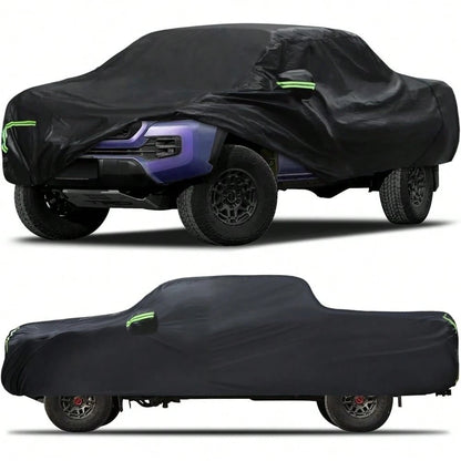 Truck Cover Waterproof All Weather For Automobiles, Outdoor Full Exterior Cover, Rain, Sun, Wind Protection, Suitable For 220-232 Inch Pickup Trucks, Black