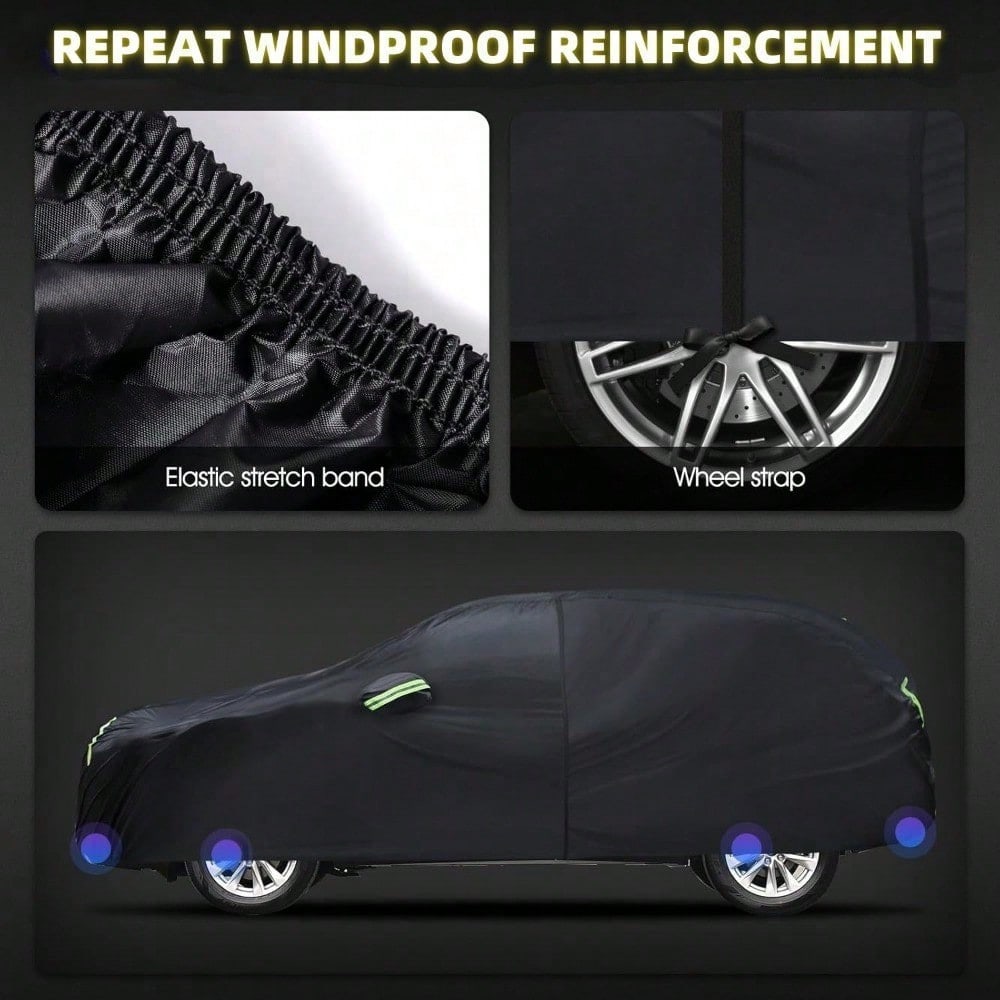 Truck Cover Waterproof All Weather For Automobiles, Outdoor Full Exterior Cover, Rain, Sun, Wind Protection, Suitable For 220-232 Inch Pickup Trucks, Black