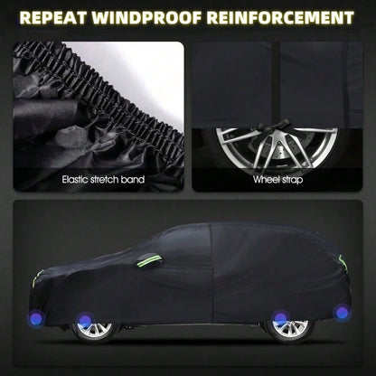 Truck Cover Waterproof All Weather For Automobiles, Outdoor Full Exterior Cover, Rain, Sun, Wind Protection, Suitable For 220-232 Inch Pickup Trucks, Black