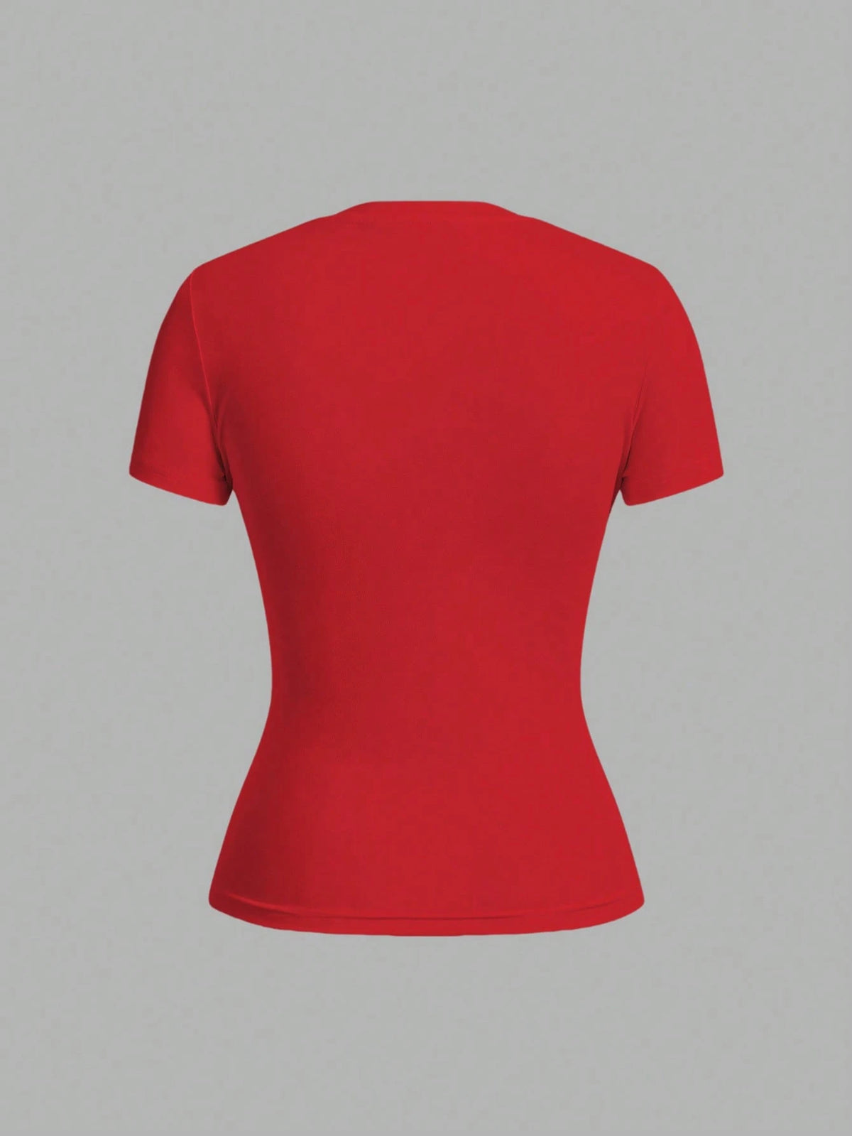 Tseoso 2pcs Black & Red Casual Minimalist Crew Neck Short Sleeve Basic Tees, Suitable For Spring/Summer