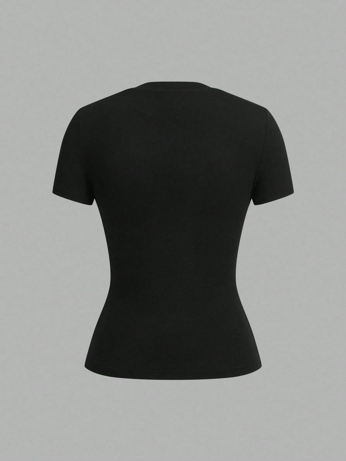 Tseoso 2pcs Black & Red Casual Minimalist Crew Neck Short Sleeve Basic Tees, Suitable For Spring/Summer