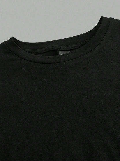 Tseoso 2pcs Black & White Short Sleeve T-Shirt Set,95% Cotton Basic Casual Everyday Summer Women Fitted Tops,Cute Softgirl Vintage Back To School Tight Tees