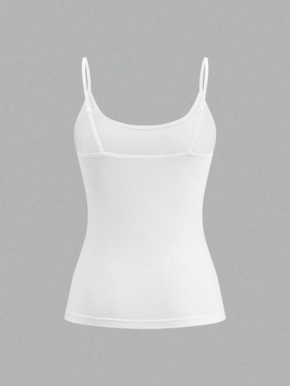Tseoso 95% Cotton White Camisole Tank Top 4-Piece Set Suitable For Summer
