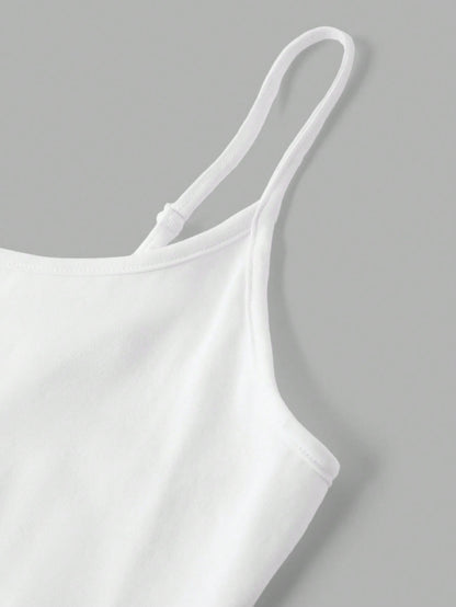 Tseoso 95% Cotton White Camisole Tank Top 4-Piece Set Suitable For Summer