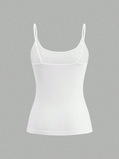 Tseoso 95% Cotton White Camisole Tank Top 4-Piece Set Suitable For Summer