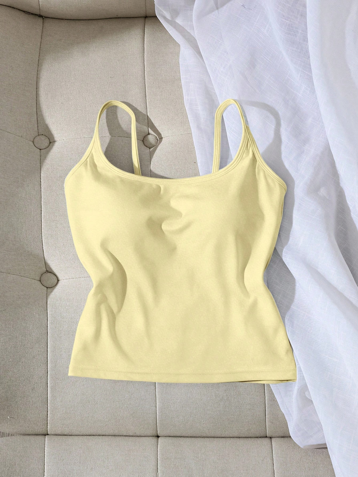 Tseoso Women's 3 Packs Cami Tops W/Padded Bra, Pink, Yellow & Black Dot, Y2K Retro, Clean Girl, Summer.