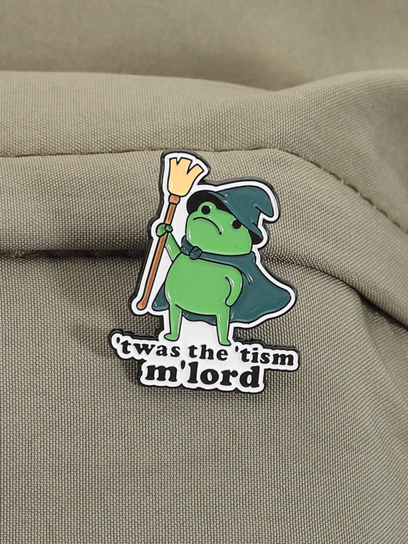 'Twas The 'Tism M'lord Wizard Frog Enamel Pin Autism Neurodivergent Meme Lapel Brooch Gift