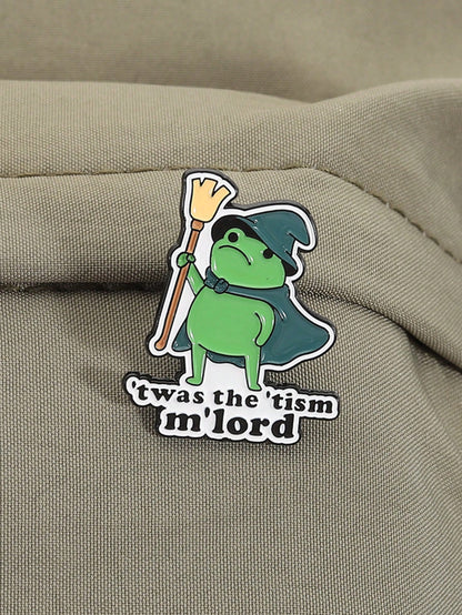 'Twas The 'Tism M'lord Wizard Frog Enamel Pin Autism Neurodivergent Meme Lapel Brooch Gift