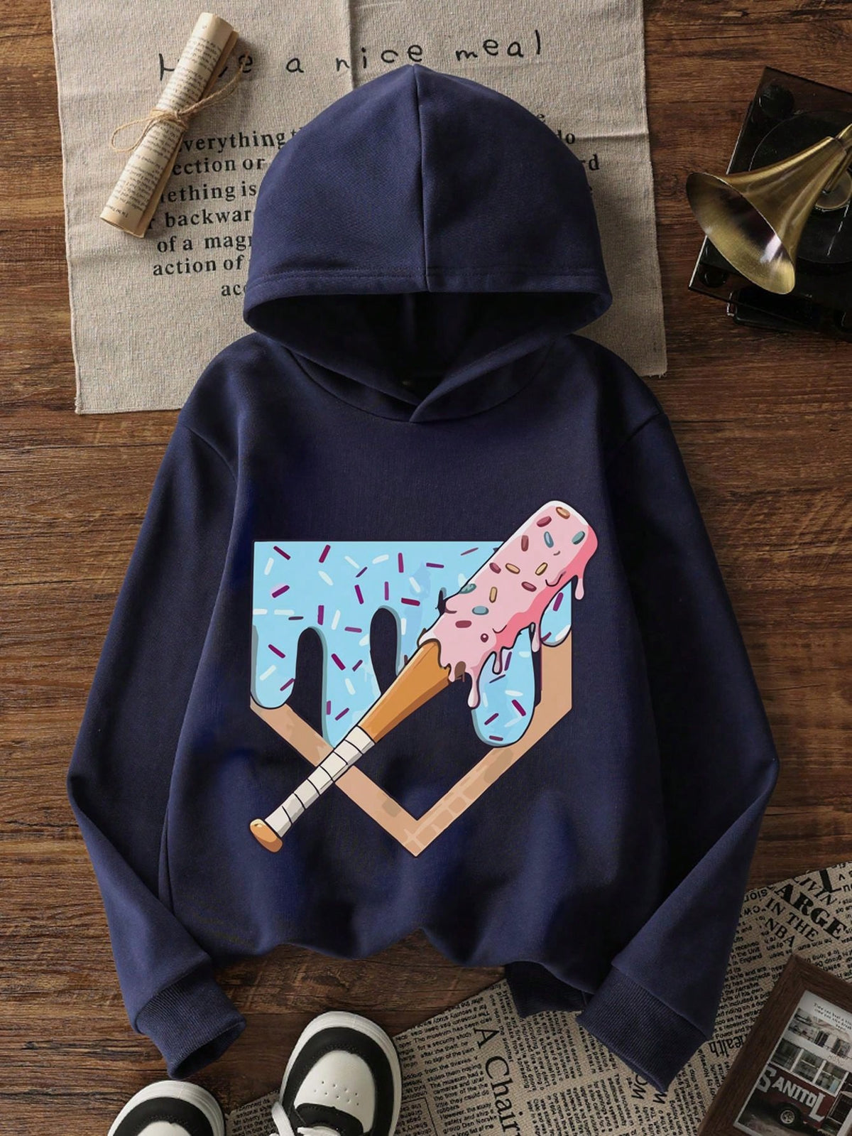 Tween Boy Thermal Lined Thick Warm Baseball Hooded Sweatshirt, Suitable For Kids Autumn/Winter Long Sleeve Top, Young Student Children's Clothing, Streetwear/Casual/Design/Daily/Sport/Fashion/Academy