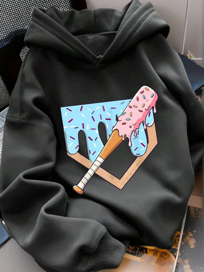 Tween Boy Thermal Lined Thick Warm Baseball Hooded Sweatshirt, Suitable For Kids Autumn/Winter Long Sleeve Top, Young Student Children's Clothing, Streetwear/Casual/Design/Daily/Sport/Fashion/Academy