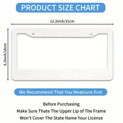 Two-Dimensional Flat Design, Single Piece, For Decorative Purposes Only, Leopard Print License Plate Frame Cover, Leopard Print Aluminum Alloy Car Decorative License Plate Holder, Suitable For Women