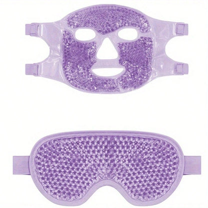Two-Piece Set Of Pvc Ice Compress Eye Mask And Face Mask, Which Helps With Deep Sleep Eye Mask, Relieves Eye Fatigue, Recovers After Beauty Surgery, Reduces Edema And Lowers Temperature, Can Be Used F