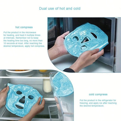 Two-Piece Set Of Pvc Ice Compress Eye Mask And Face Mask, Which Helps With Deep Sleep Eye Mask, Relieves Eye Fatigue, Recovers After Beauty Surgery, Reduces Edema And Lowers Temperature, Can Be Used F