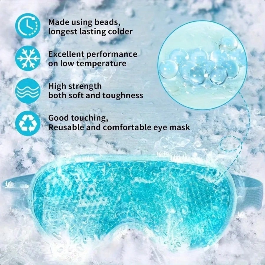 Two-Piece Set Of Pvc Ice Compress Eye Mask And Face Mask, Which Helps With Deep Sleep Eye Mask, Relieves Eye Fatigue, Recovers After Beauty Surgery, Reduces Edema And Lowers Temperature, Can Be Used F