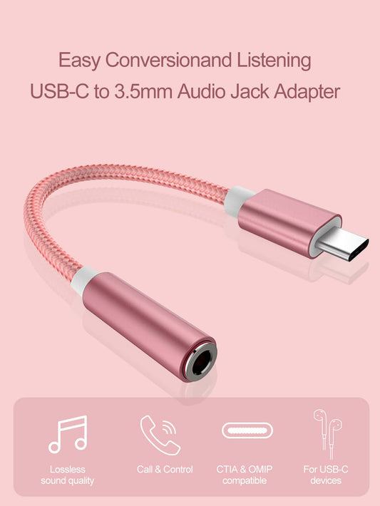 Type-C To 3.5mm Audio Adapter, USB C Headphone Jack Digital Aux Adapter, Headphone USB C Adapter, Type C Male To 3.5mm Female Headphone Jack, Compatible With All Type-C Devices