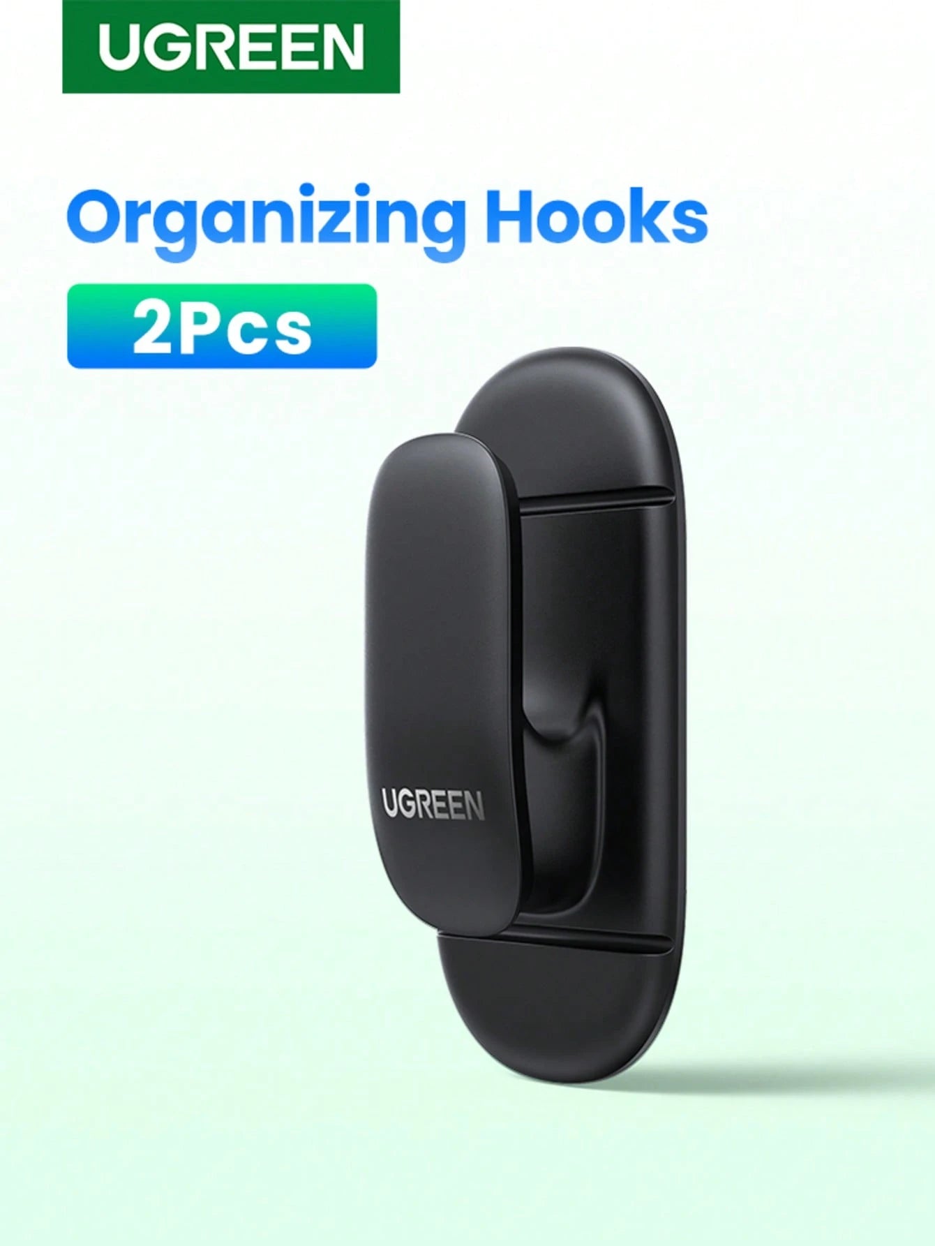UGREEN 2pcs Car Hooks Hangers Fastener Clip Organizer For Car Home Office Key Bag Headphone USB Charger Cable Management Hook Holder