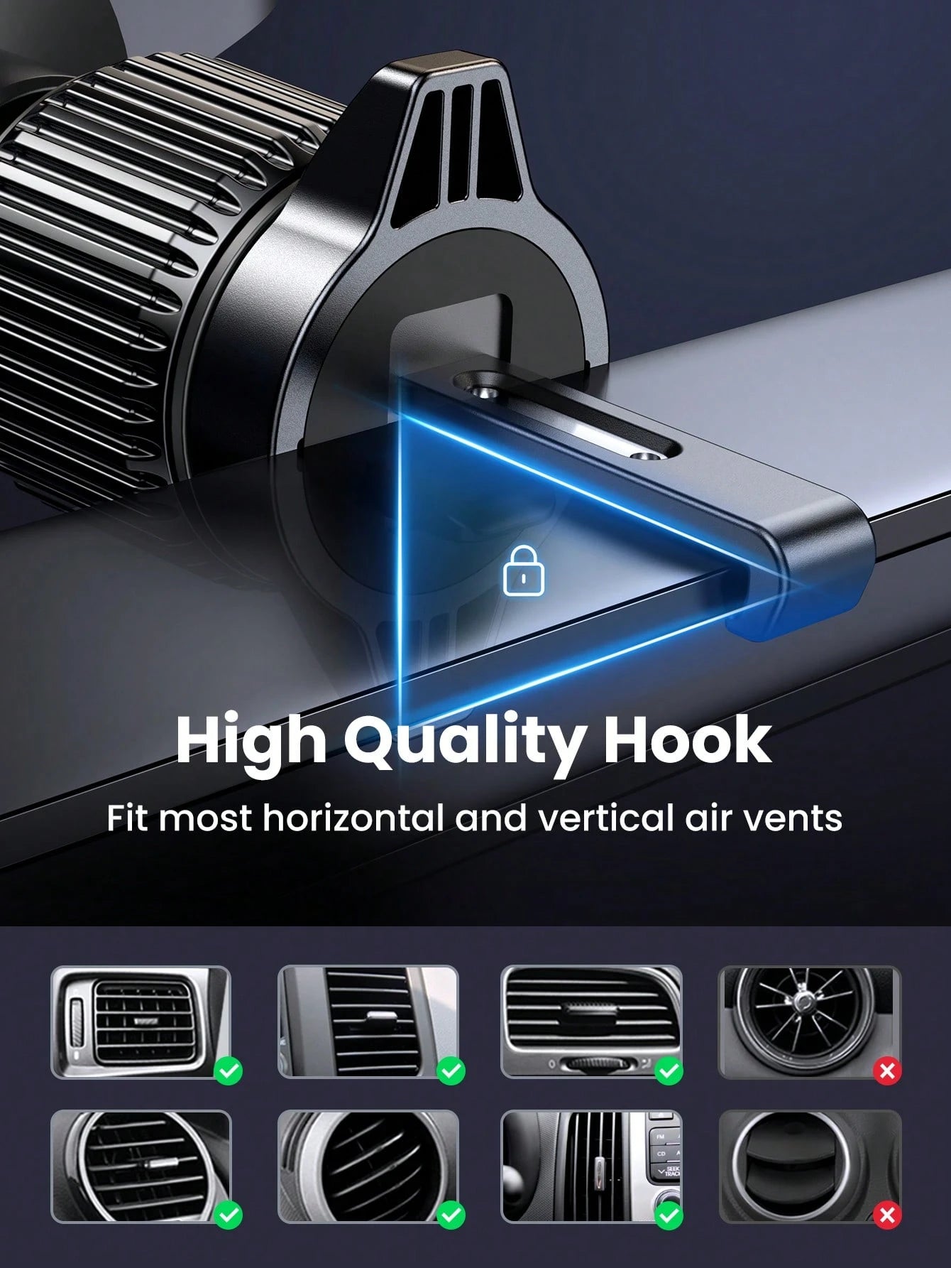 UGREEN Car Vent Phone Mount Gravity Phone Holder Hands-Free Car Air Vent Mount Auto Lock Compatible With IPhone 16 15 14 13 Pro Max Galaxy S22 S9 S10 Realme Phone Holder